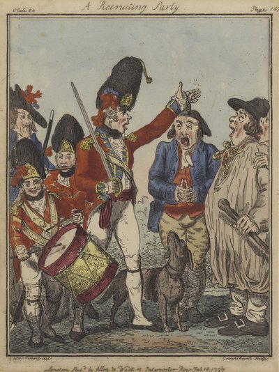 Un Gruppo di Reclutamento, 1797 da Isaac Robert Cruikshank